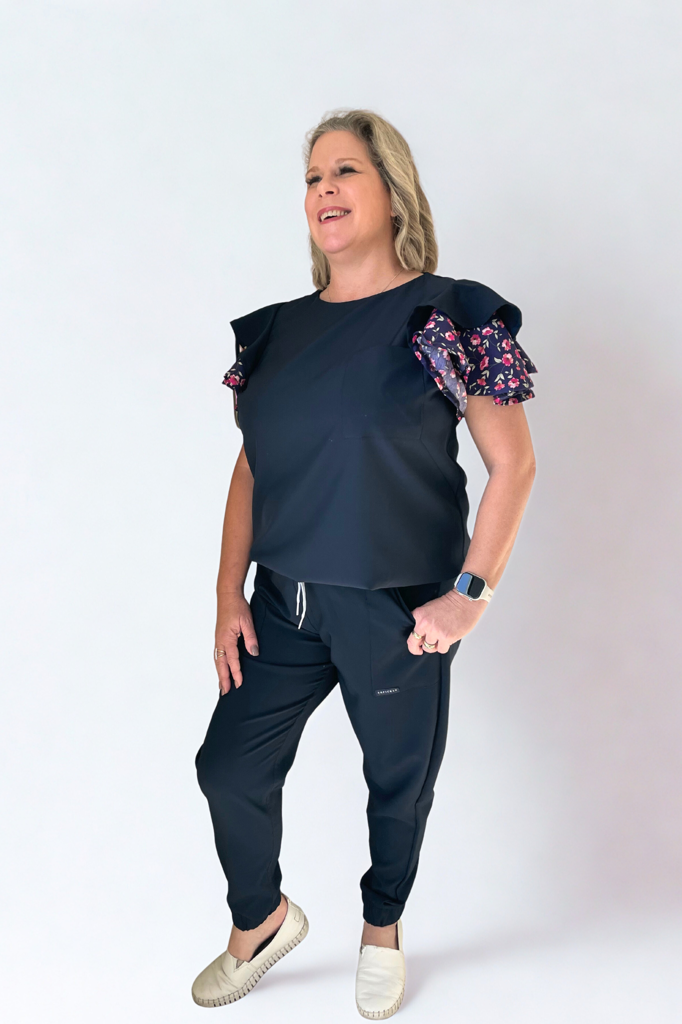 FAHMEEDA SET NAVY FLORAL