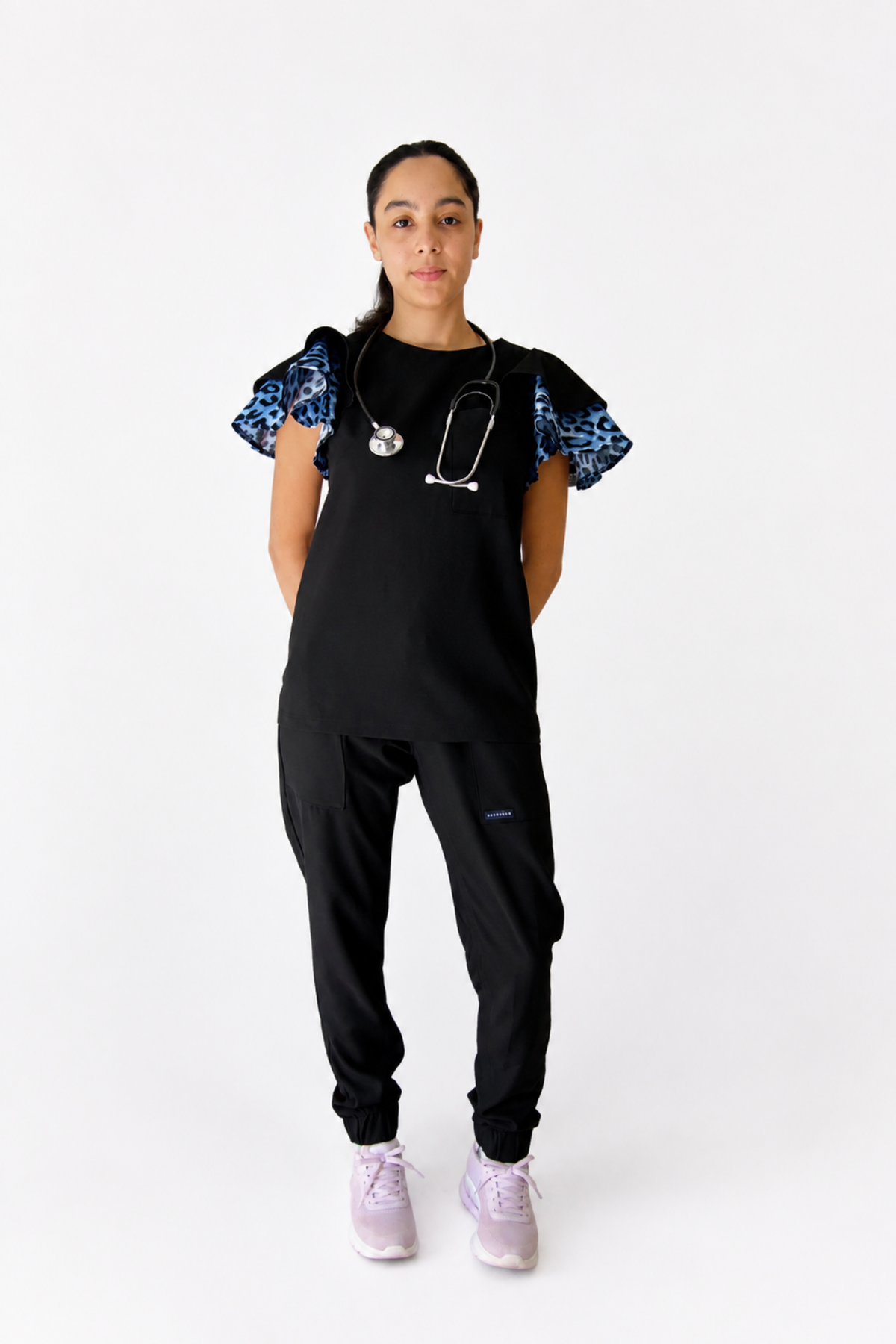 FAHMEEDA SET LEOPARD PRINT CONTRAST