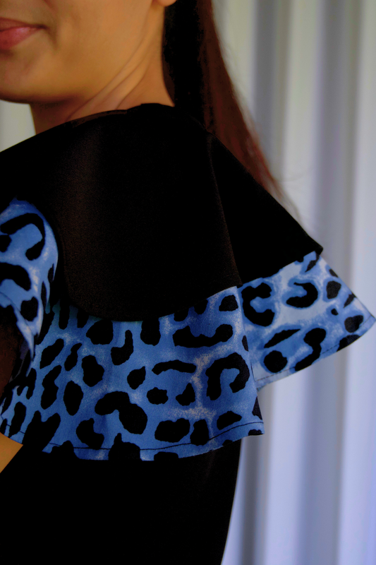 FAHMEEDA SET LEOPARD PRINT CONTRAST
