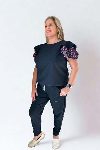 FAHMEEDA SET NAVY FLORAL