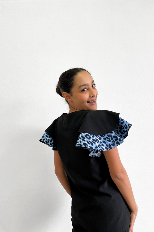 FAHMEEDA SET LEOPARD PRINT CONTRAST