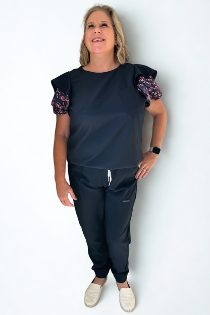 FAHMEEDA SET NAVY FLORAL